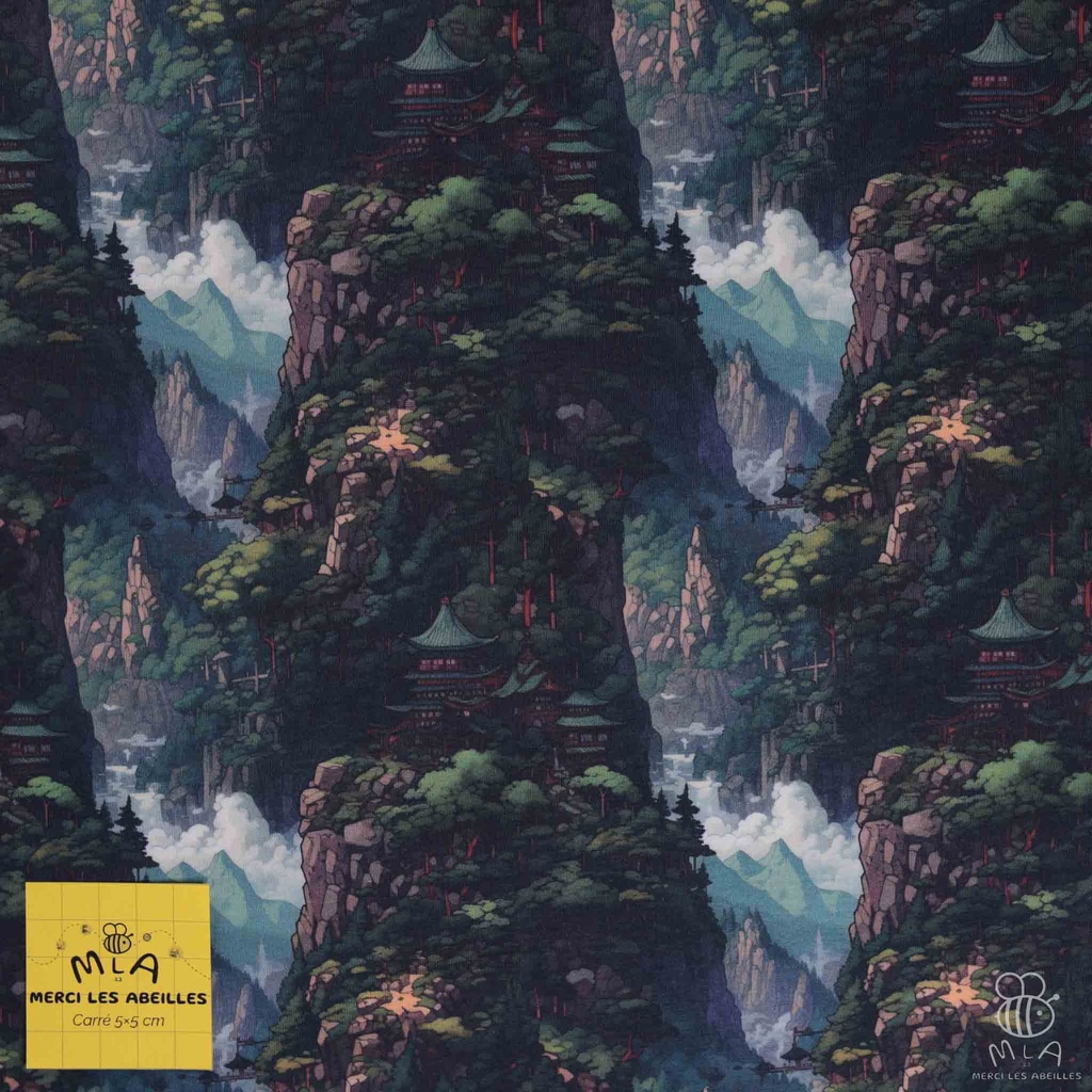 📏Jersey bio GOTS & Oeko-Tex By MLA 2.3 | "Paysage anime"