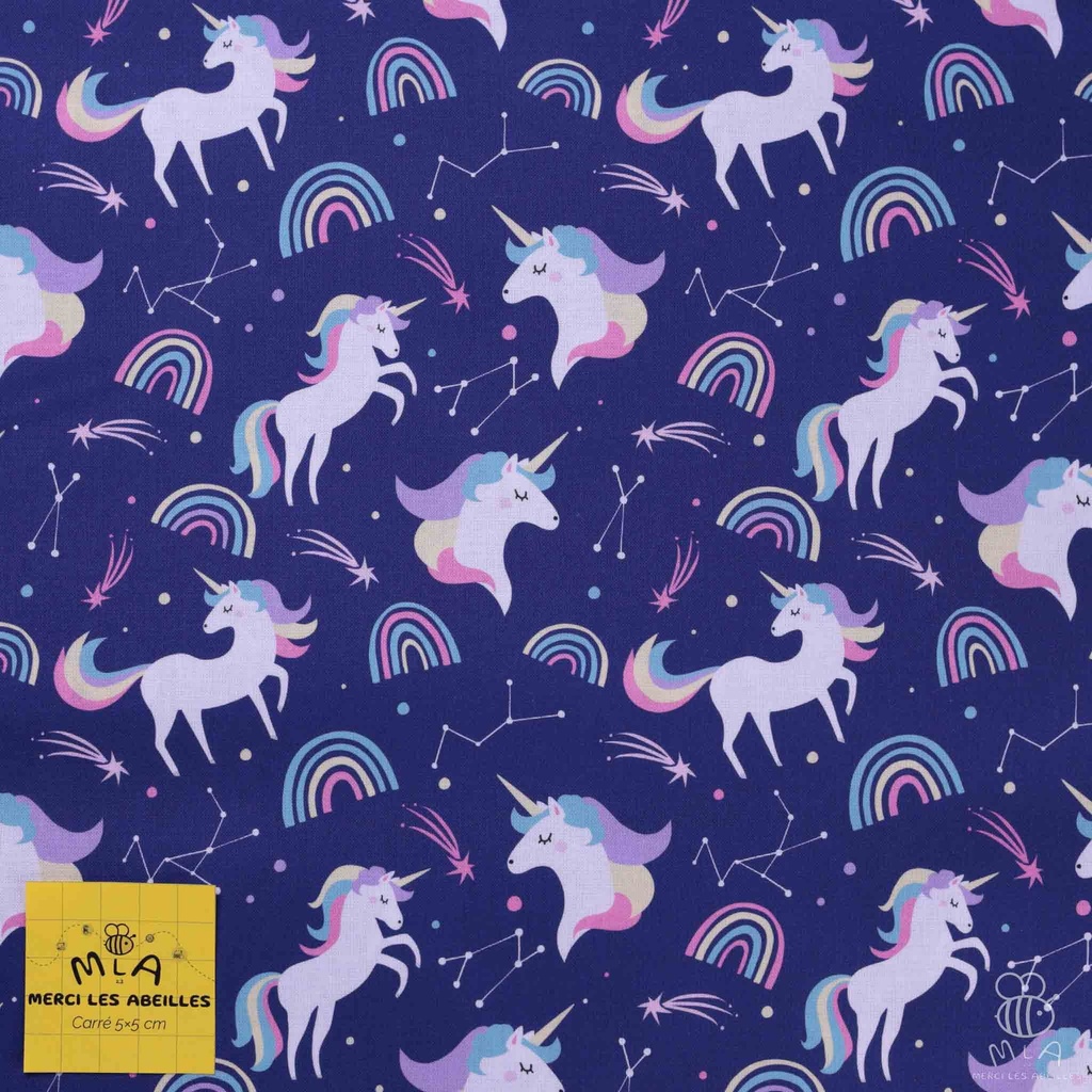 [CTB/2.211.COBIO.01/M-D1.0052/202406] 📏Percale 100% coton bio GOTS By MLA 2.3 | "Astro Licorne"