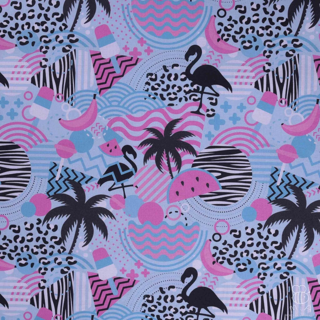 [CTB/2.211.COBIO.01/M-D1.0045/202406] 📏Percale 100% coton bio GOTS By MLA 2.3 | "Flamingos"