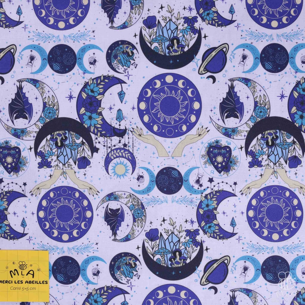 📏Percale 100% coton bio GOTS By MLA 2.3 | "Mystic Moon"