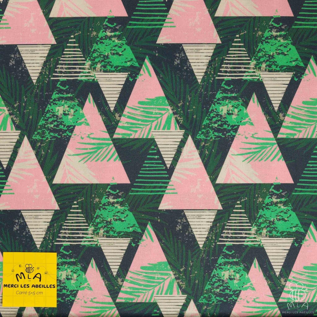 📏Percale 100% coton bio GOTS By MLA 2.3 | "Palmiers graphiques"