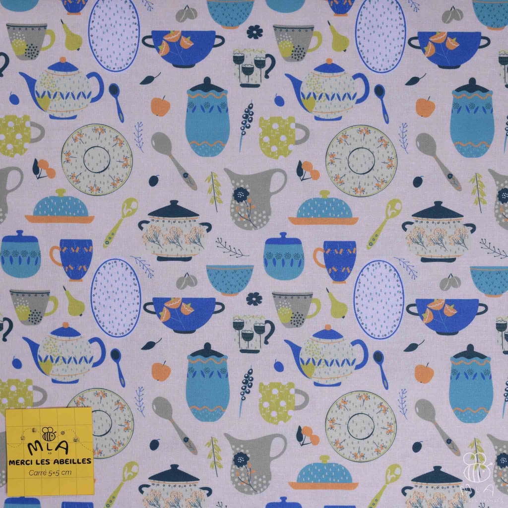 📏Percale 100% coton bio GOTS By MLA 2.3 | "Tea Time"