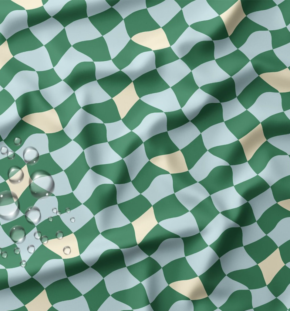 📏Tissu imperméable | "Damido" Vert/Jaune