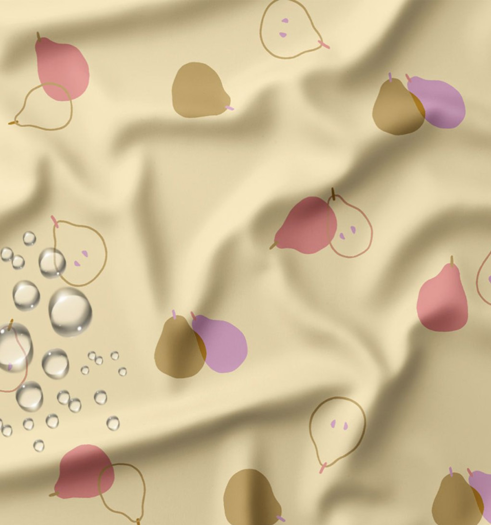 📏Tissu imperméable | "Puiky" Jaune/Violet