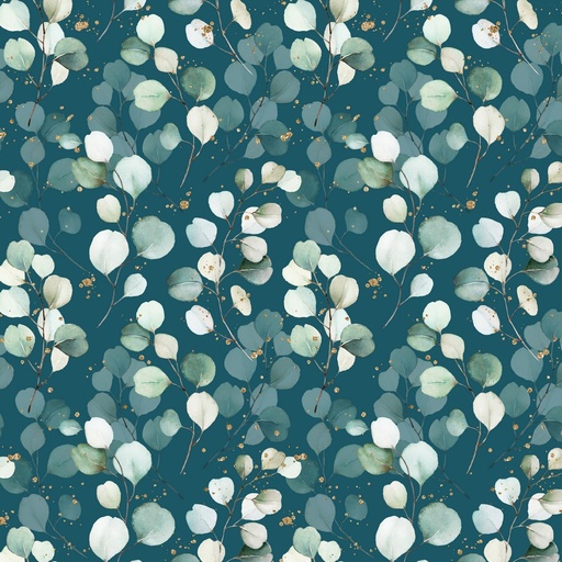 [[REM]VHT-06360.006] ✂️COUPON 80cm Jersey de coton Oeko-Tex | "Eucalyptus" pétrole