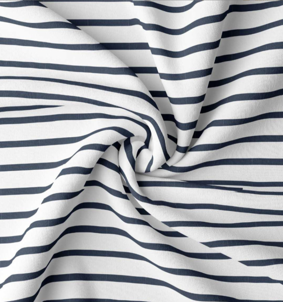 📏Jersey Oeko-Tex & Reach | "Rayures Bretonnes"  Blanc/Marine