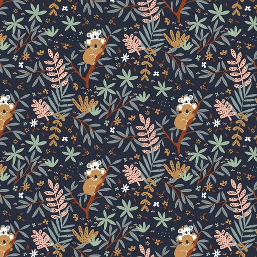 📏Jersey bio GOTS & Oeko-Tex marine | Koalas