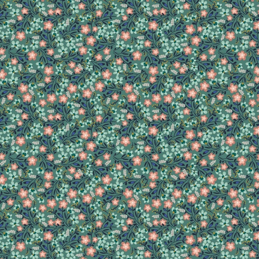 [VHT-09859.006] Organic jersey GOTS & Oeko-Tex | Little flowers (emerald)