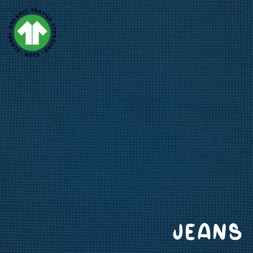 [09662.018 JEANS] Jersey gaufré bio GOTS & Oeko-Tex |  JEANS