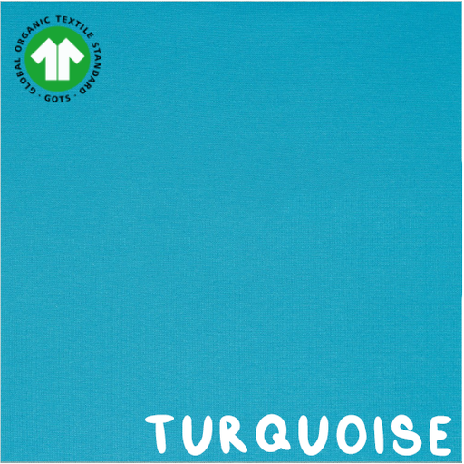  📏Bord-côtes tubulaire GOTS & Oeko-Tex uni | Turquoise