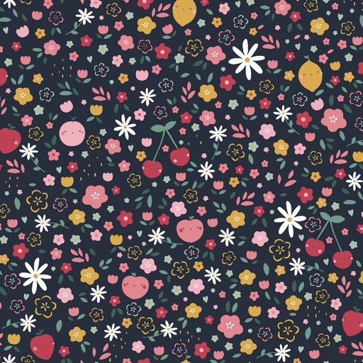 Soft sweat bio GOTS & Oeko-Tex | Fruits (Navy)