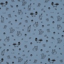 Jersey gaufré Oeko-Tex | Animaux de la Forêt (Jeans)