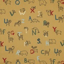 Popeline bio GOTS & Oeko-Tex | Animal alphabet (Mustard)