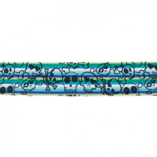 [TC-365R-44245] Ganse élastique Oeko-Tex | Skulls (aqua)