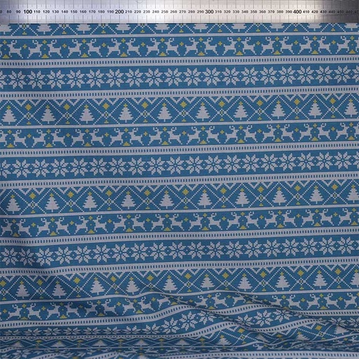 French Terry bio GOTS & Oeko-Tex By MLA 2.3 | Pull moche "Tradition scandinave" (Turquoise)