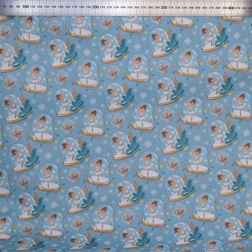 Percale bio GOTS & Oeko-Tex By MLA 2.3 | Merveilleuse boule à neige (Bleu)