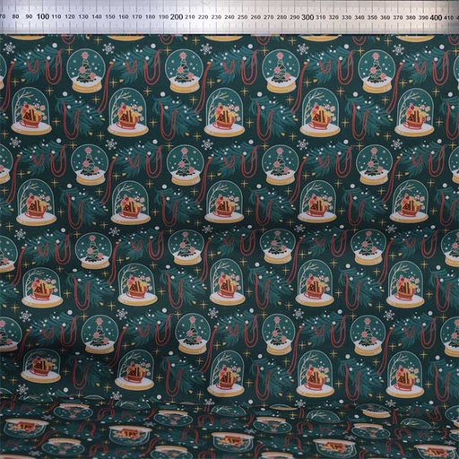 Percale bio GOTS & Oeko-Tex By MLA 2.3 | Merveilleuse boule à neige (vert)