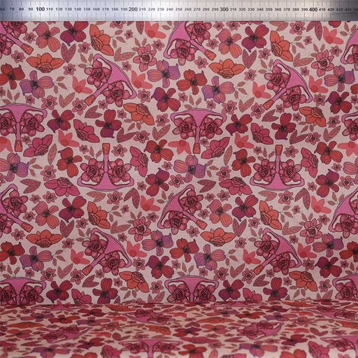 [CTB/2.211.COBIO.01/M-XXXX2/202311] Percale bio GOTS & Oeko-Tex By MLA 2.3 | Utérus en fleurs (Beige)