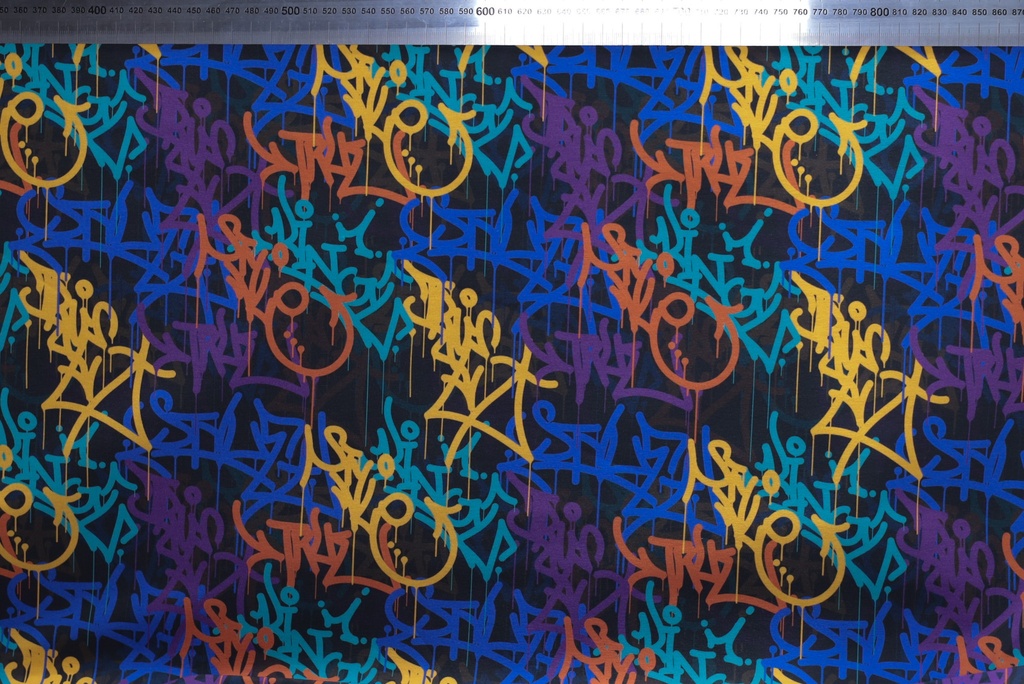 Jersey bio GOTS & Oeko-Tex By MLA 2.3 | Graffitis colorés