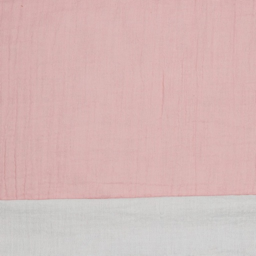📏Double gaze recto-verso bio GOTS & Oeko-Tex uni | Vieux rose & Gris clair