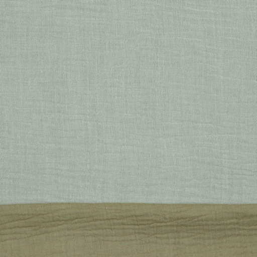 [VHT-09058.003] 📏Double gaze recto-verso bio GOTS & Oeko-Tex uni | Sauge & Taupe