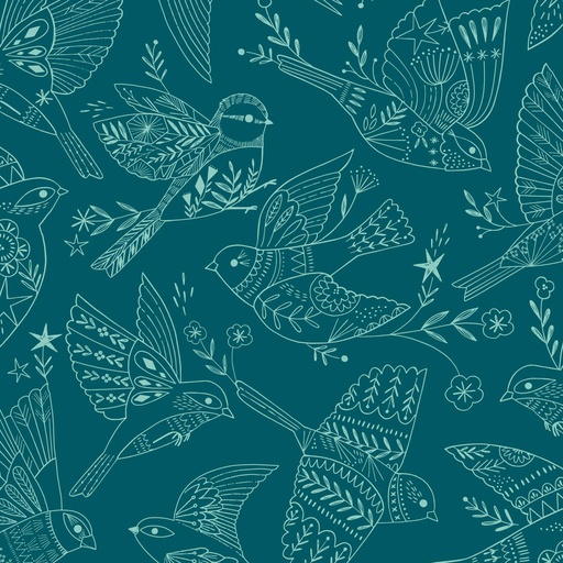 [Oiseaux graphiques-anb-AVIA1724] Cotonnade 100% coton Oeko-Tex | Oiseaux graphiques