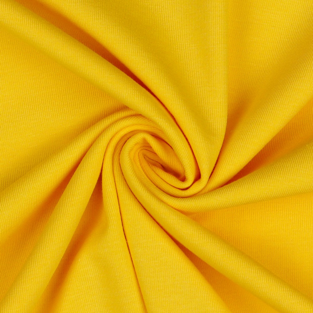 [VHT-08036.028 YELLOW] 📏Jersey de coton bio GOTS & Oeko-Tex uni | Jaune