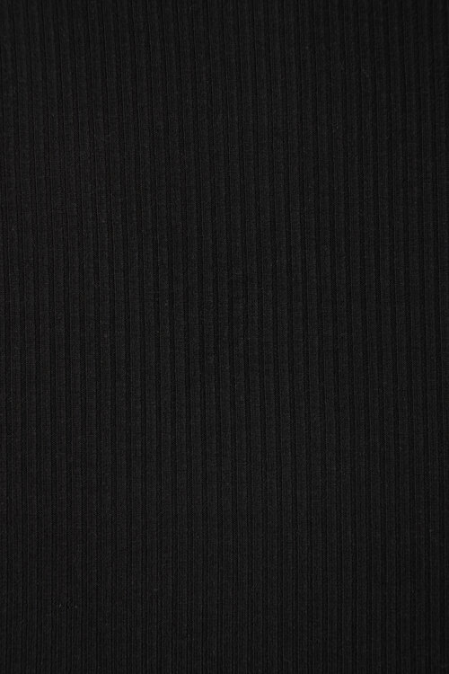 [ADCO-MM-5807] 📏Jersey grosses côtes de modal Tencel® Oeko-Tex  Meet Milk uni | Noir