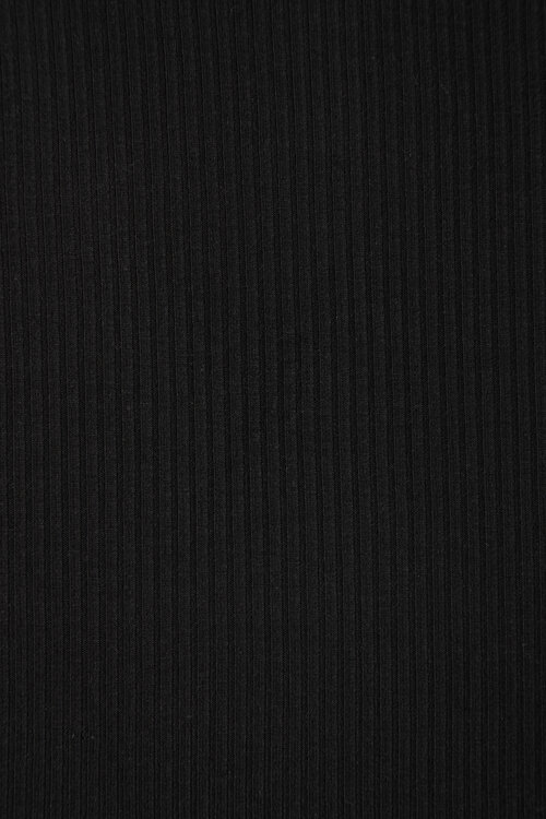 Jersey côtelé de modal Tencel® Oeko-Tex uni | Noir