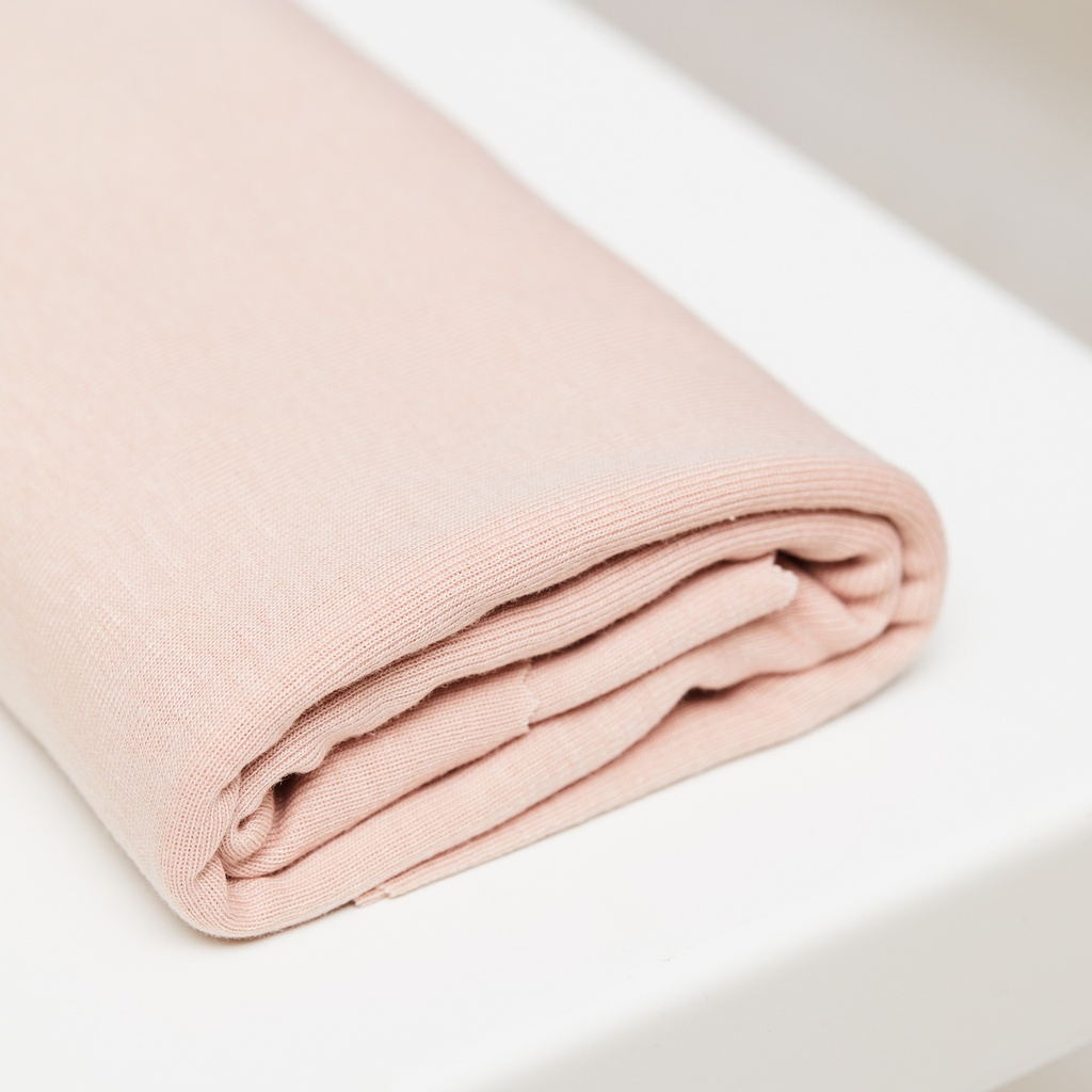 Jersey fines côtes de coton bio et Tencel® Oeko-Tex uni | Vieux rose
