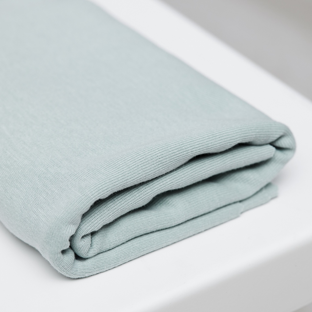 📏Jersey fines côtes de coton bio et Tencel® Oeko-Tex Meet Milk uni | Bleu pâle