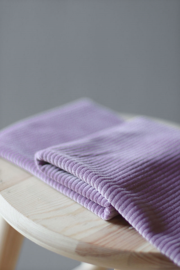 [ADCO-LX5503] 📏Velours grosses côtes mailles 100% coton bio GOTS & Oeko-Tex Mind the Maker uni | Lilas