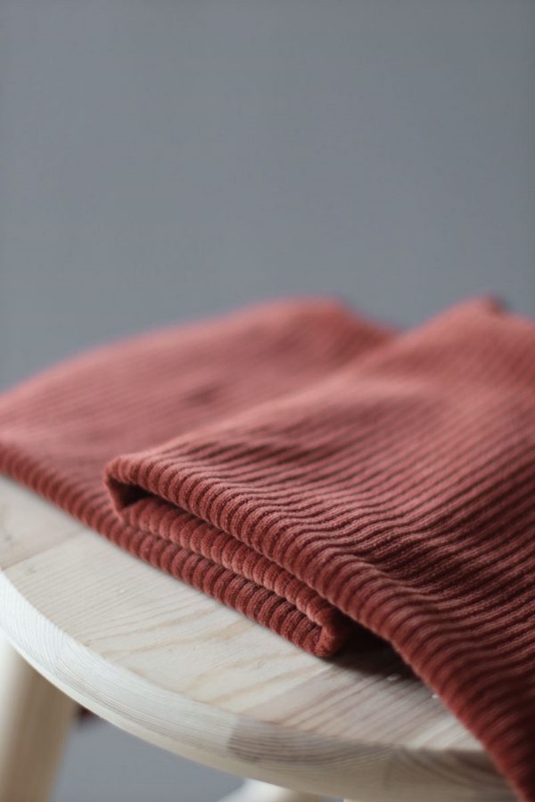 📏Velours grosses côtes mailles 100% coton bio GOTS & Oeko-Tex Mind the Maker uni | Rouille