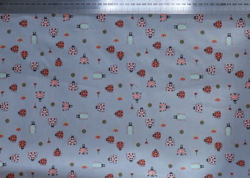 [VHT-09564.005] 📏Cotonnade 100% coton bio GOTS & Oeko-Tex | "Insectes"