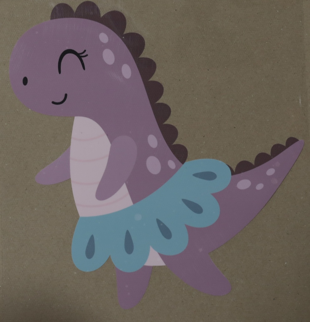 [MLA-flex-004] 🎴Flex thermocollant Miss Dino, Chasse aux papillons | Tyranosaure