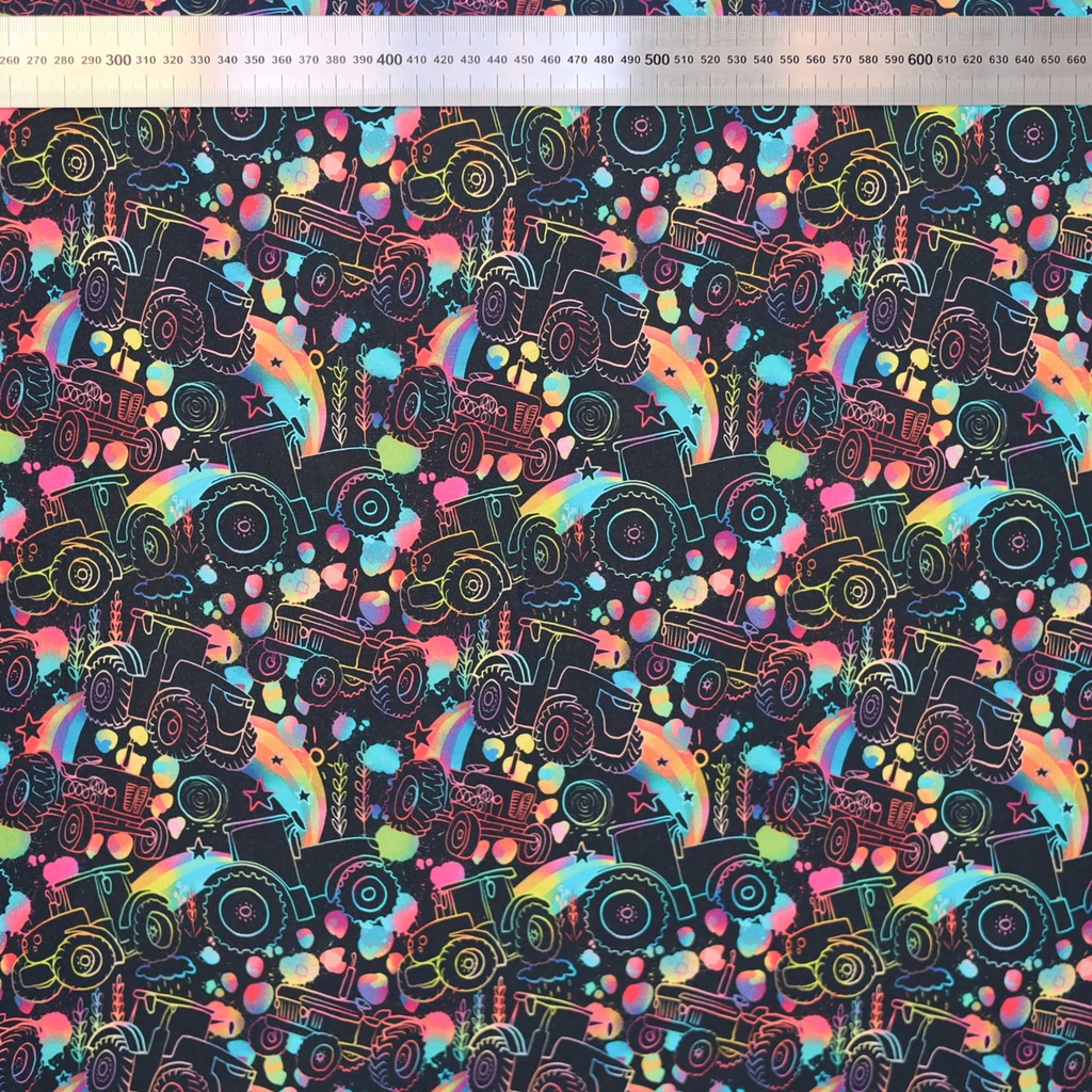 📏Jersey bio Oeko-Tex By MLA 2.3 | Tracteurs arc-en-ciel