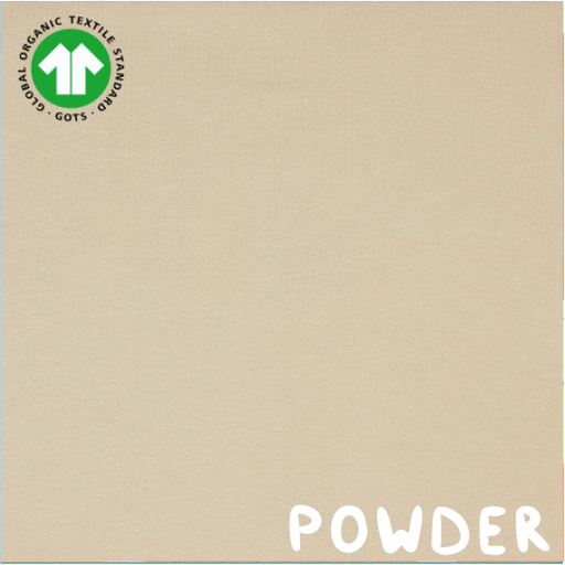 [08058.020 POWDER x10]  📏Bord-côtes tubulaire GOTS & Oeko-Tex uni | Beige