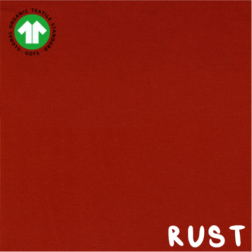 [08058.025 RUST x10]  📏Bord-côtes tubulaire GOTS & Oeko-Tex uni | Rouille