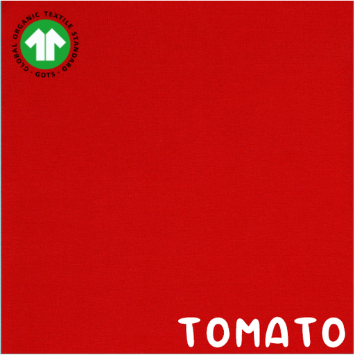 [08058.026 TOMATO x10] 🎗️Bord-côtes tubulaire GOTS & Oeko-Tex uni | Rouge
