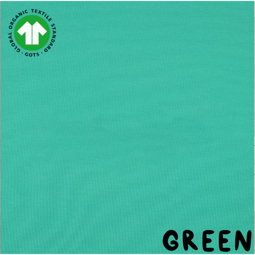 🎗️Bord-côtes tubulaire GOTS & Oeko-Tex uni | Vert
