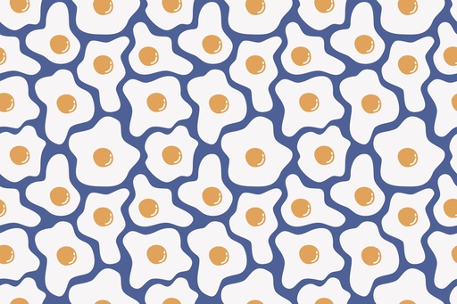 [REM-[EXCLU-CTB 20240920]-j-oeufs au plat] ✂️Coupon 50cm - Jersey bio GOTS & Oeko-Tex By MLA 2.3 | "Oeufs au plat" By Elise Sch