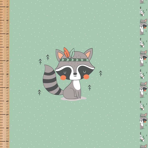 [PAN-CTB-20240920-racoon-sioux-ft] 🏞️Panneau 70cm French Terry bio GOTS & Oeko-Tex By MLA 2.3 | "Racoon Sioux"