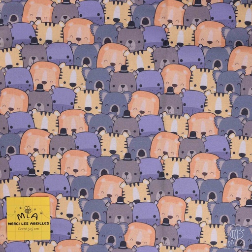 [CTB/2.211.COBIO.01/M-D1.0046/202406] 📏Percale 100% coton bio GOTS By MLA 2.3 | "Au Zoo"