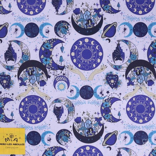 [CTB/2.211.COBIO.01/M-D1.0055/202406] 📏Percale 100% coton bio GOTS By MLA 2.3 | "Mystic Moon"