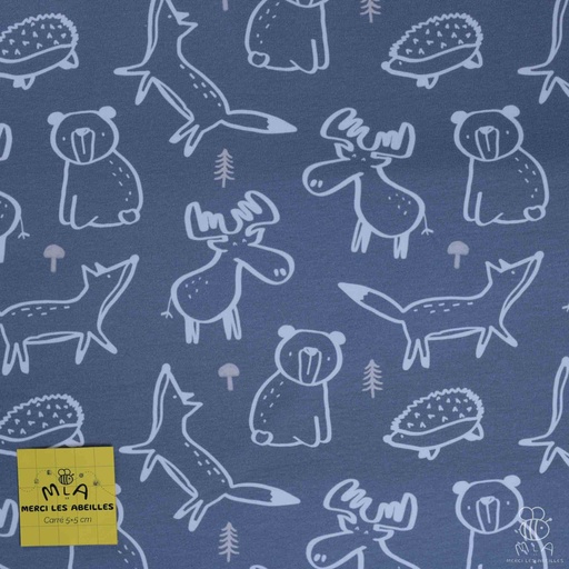 [CTB/1.104.COBIO.03/M-D1.0013/202410] 📏French Terry GOTS & Oeko-Tex By MLA 2.3 | "Bonjour les amis de la forêt"