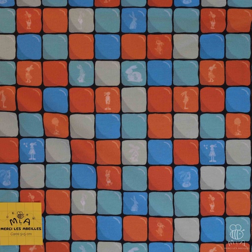 [CTB/1.108.COBIO.03/M-D1.0024/202501] 📏Jersey bio GOTS & Oeko-Tex By MLA 2.3 | "Mosaïque de Pâques, sauts orangés"