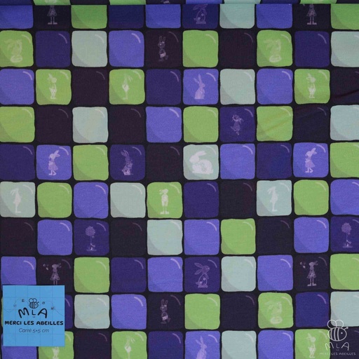 [CTB/1.108.COBIO.03/M-D1.0023/202501] 📏Jersey bio GOTS & Oeko-Tex By MLA 2.3 | "Mosaïque de Pâques, Violettes et anis"