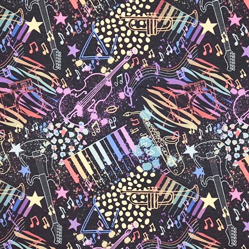 [MLA2.3-2023.024] GOTS & Oeko-Tex organic jersey | Music (Characoal)