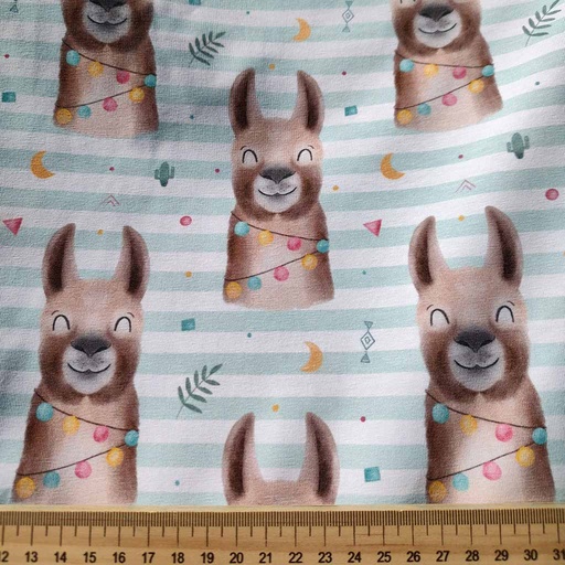 [MLA2.3-2023.032] GOTS & Oeko-Tex organic jersey | Lama face (striped)