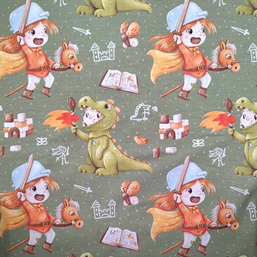 [MLA2.3-2023.039] Jersey bio GOTS & Oeko-Tex | Princesse Chevalier (Vert)